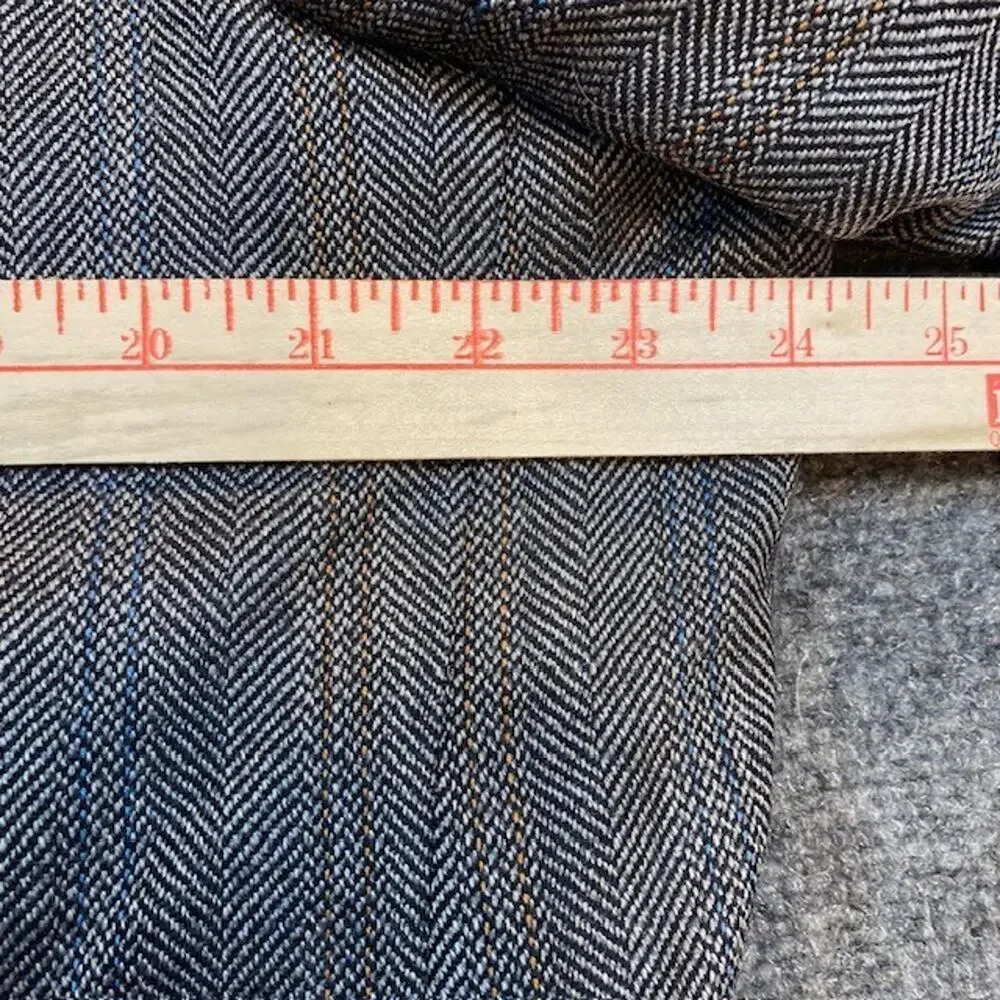 WALL STREET Collection All Wool Herringbone Tweed Suit Blazer Jackets 46 R USA